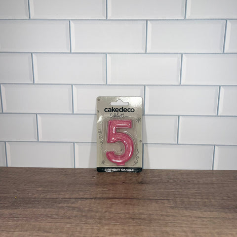 Glitter Number Candle - # 5