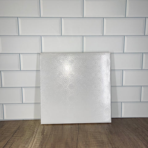 Square 8X8 in. White Cake Drum