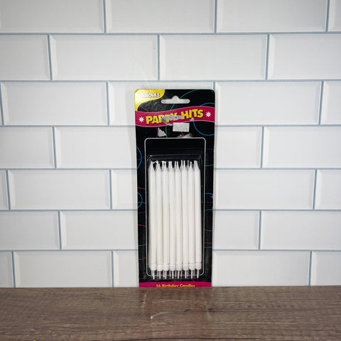 White Tall Candles (16 Count)