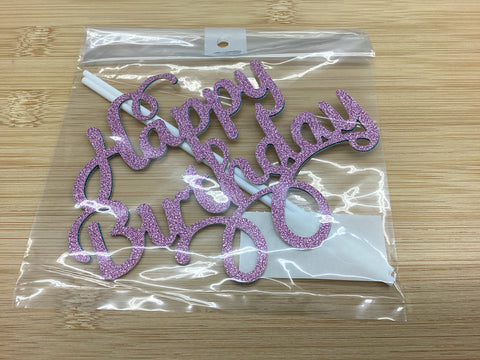 Happy Birthday Glitter Picks - 2 pc