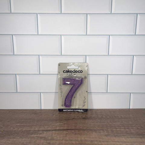 Glitter Number Candle - # 7