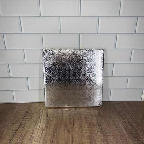 Square 8X8 in. Silver Cake Drum