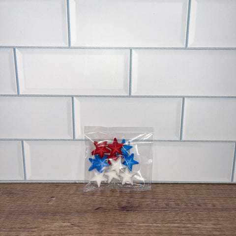 Red-White-Blue Stars Shaped Sugar Decoration