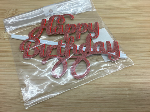 Happy Birthday Glitter Picks - 2 pc