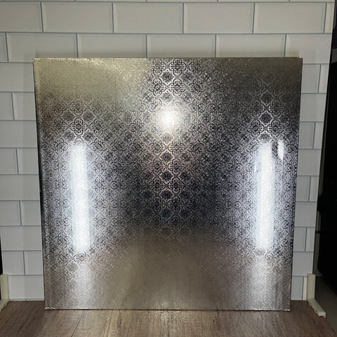 Square 18x18 in. Silver Cake Drum