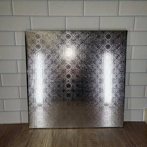 Square 14X14 in. Silver Cake Drum