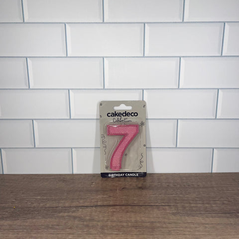 Glitter Number Candle - # 7