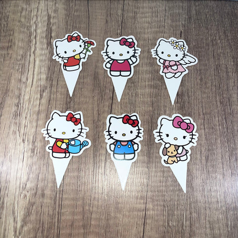 Hello Kitty Cupcake Toppers (6 pieces)